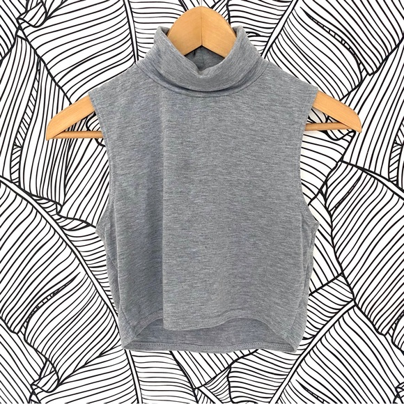 SHEIN Tops - Shein Grey Turtle Neck Sleeveless Crop Top